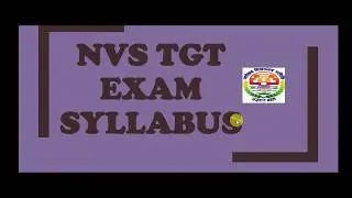 NVS TGT EXAM 2019 SYLLABUS