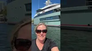 Superyacht Anawa with helicopter pad docks in Victoria | Oar Board Rowing