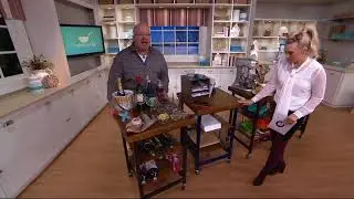 Oasis Wood Top Folding Kitchen Cart on QVC