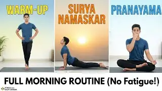 🔥 DAY (7) DAILY MORNING 10 MIN WARM-UP, SURYA NAMASKAR AND PRANAYAM EXERCISE 🕕