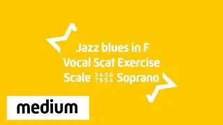 Soprano Jazz blues Singing Exercise | Scat 34567654 | F major 12 Bar Blues | Medium 120 BPM