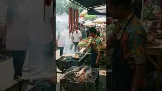 Grilling Snake and Exotic Creatures at a Busy Asian Market #StreetFood#ExtremeFood
