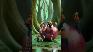 Conquering the Giant Red Onion Mountain#MiniWorld#MiniatureWorkers #RedOnionMagic#minimaxai#hailuoai