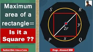Show that the rectangle of maximum area that can be inscribed in a circle is a square.