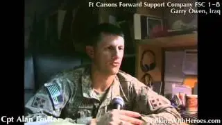 Capt Alan Fowler Commander of Ft Carsons 3BCT4ID 1-8 FSC in FOB Garry Owen near Amarah, Iraq Part 1