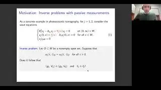 International Zoom Inverse Problems Seminar, Dec 4, 2025, Ali Feizmohammadi (University of Toronto)