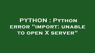 PYTHON : Python error 