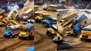 School Buses Gone Wild! Demolition Derby Mayhem 🚌💥
