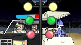 Regular Show - Mordecai And Rigby Vs Carter and Briggs Posers In Spinning Donuts