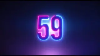 Neon Light 60 Seconds Countdown 1 Minute 4K Video