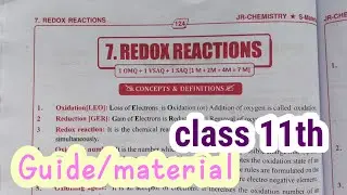 Inter 1st year chemistry 7th lesson redox reactions question answers workbook guide (material)
