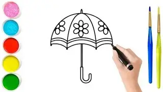 Umbrella Drawing for Kids | Easy Umbrella Drawing | Rainy Season Drawing