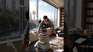 Will He Fall Off the Books? #shorts