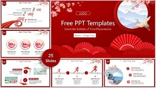 So Beautiful! Red Chinese style PowerPoint templates | Free