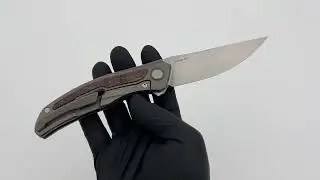 Shirogorov Ursus Quantum - Cromax PM Titanium Handle - Red Ash Wood Inlay - MRBS Knife From Recon 1