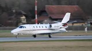 beautiful mountain view | NetJets Cessna 560Xl Citation Exel takeoff at Bern Aiport | AviationSven