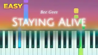 Bee Gees - Staying Alive - EASY Piano TUTORIAL by Piano Fun Play