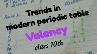 Trends of Modern Periodic Table (Valency) Class 10th By Brief PCM