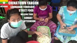 Sunday Afternoon Chinatown Yangon 🇲🇲 Lanmadaw Township - Street Food - Walking Tour