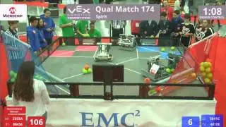 VEX Worlds 2016 - VRC Middle School - Spirit - Qual 174 (2355A 98456) 208 vs 106 (3841C 4810E)