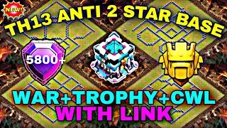 TH13 ANTI 2 STAR WAR BASE 2023 | TOWN HALL 13 TROPHY BASE DESIGN - Clash of Clans