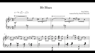 Fats Waller: Bb Blues transcription (with score)