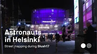 Astronauts Street Mapping Projection  in Helsinki