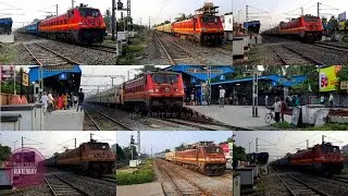 |[7 in 1]| ICF Trains with The Red Beast WAP-4 Locomotive Compilation in Sealdah - Naihati Main Line