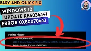 How to fix Windows 10 KB5034441 Update Error 0x80070643