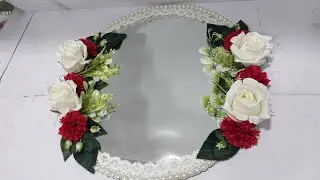 Mirror Tray Set For Wedding and  Other Events Decoration /mirror decoration/mirror plate/Represent