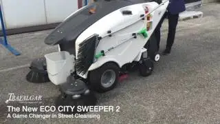 Battery Powered Pedestrian Sweeper - The Eco City Sweeper 2