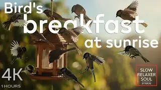 Bird Feeder Bliss &mdash; 1 Hour of Tits Eating Sunflower Seeds in 4K  Nature Relaxation
