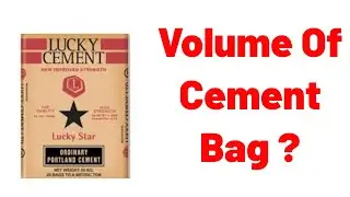 Volume Of 1 Cement  Bag