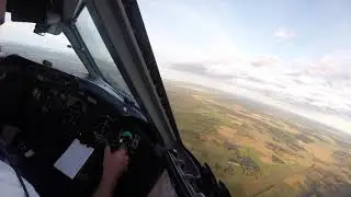 Flybe Dash 8 Q400 landing in Stockholm Arlanda ARN / ESSA