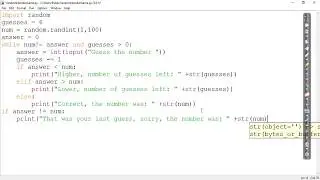 Guess the number game using Python