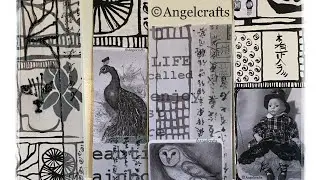 Making collage strips from my own materials, prints and photos 😇