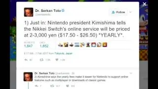 Nintendo Switch online service to roughly cost $25 a year