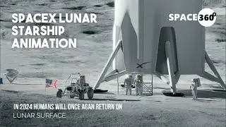 SpaceX lunar starship flight animation