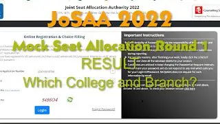 My JOSAA Mock Seat Round 1 Results😮| JEE 2022