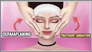 Chemical peeling skin on the face | Dermaplaning skincare treatment animation