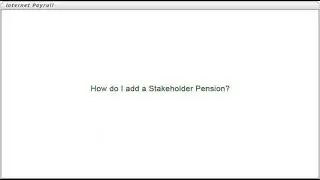 How do I add a Stakeholder Pension?