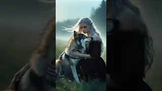 Elf & Wolf Hug in Misty Forest 🌿 Calm Video#visualelvyra