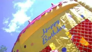 Birthday cake Moonwalk Rental Sky High Party Rentals (281) 973-9350