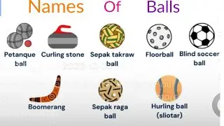 names of Balls with spelling, Pronunciation and pictures of Balls