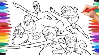 THE INCREDIBLES 2 DRAWING AND COLORING THE INCREDIBLES CHARACTERS