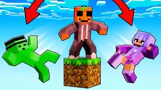 Trolle&eacute; a MIS AMIGOS en UN BLOQUE de Minecraft!