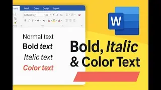 How to Bold, Italic & Change Text Color in MS Word | Easy Formatting Tutorial