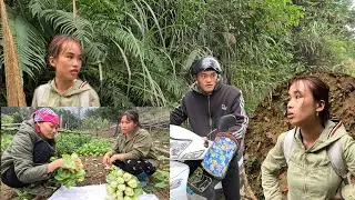 One side sells vegetables. The other side has to avoid paying motorbike taxi fares. Ly Vy Ca 