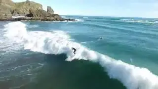 Surfing South Bethells with a Drone