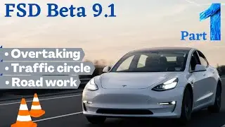 Tesla Autopilot FSD Beta 9.1 video. Pt.1 Overtaking Errors test. Tesla Vision 9.1 driver dashcam